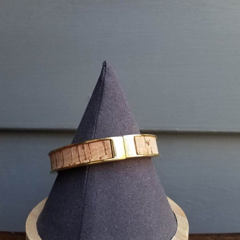 J Crew Cork Look Hinged Bangle It's bangle season!!!! - Picture 6 of 9